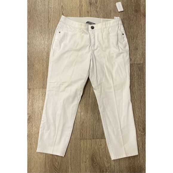 Christopher & Banks Signature Slimming White 8 Petite Ankle Jeans New - Picture 1 of 8